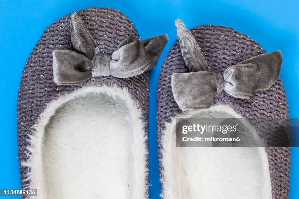 warm woman's slipper - ribbon worm stock pictures, royalty-free photos & images