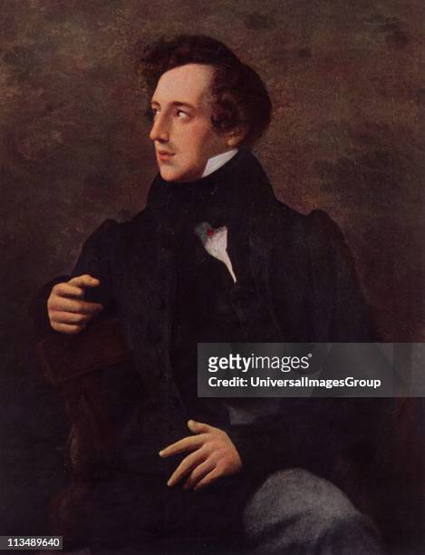 Felix Mendelssohn German Romantic composer, born in Hamburg. After the portrait by Wilhelm Hensel .