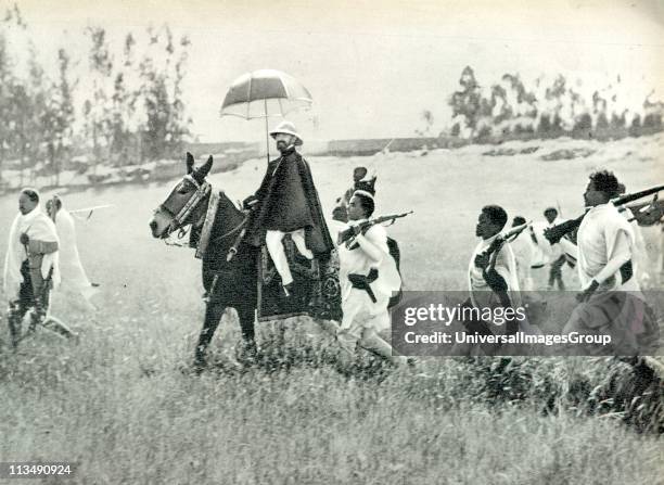Haile Selassie born Tafari Makonnen, was Ethiopia's regent from 1916 to 1930 and Emperor of Ethiopia from 1930 to 1974. Shown with resistance...