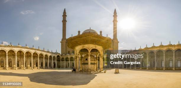 the ablution fountain of the geat mosque of muhammad ali pasha, cairo, egypt - cidadela do cairo imagens e fotografias de stock