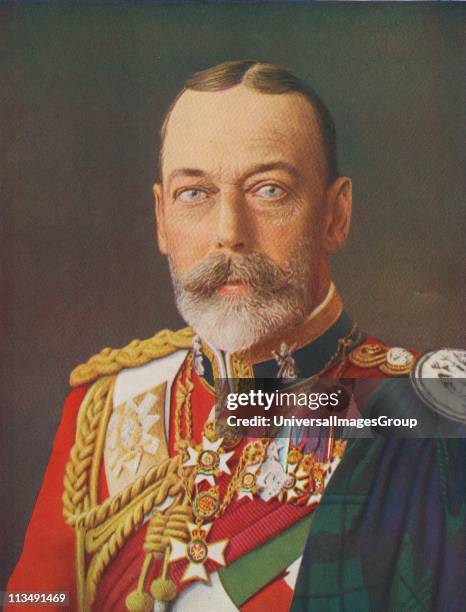 George V , King of the United Kingdom and Emperor of India 1910-1936.