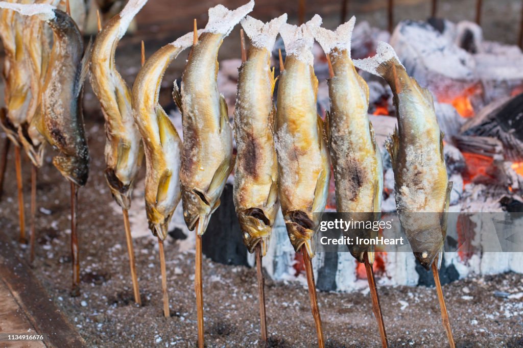 Fish grill street food in Japan.