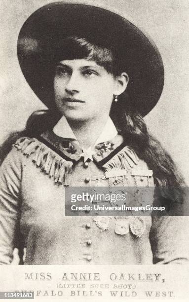 Phoebe Ann Mosey known as Annie Oakley, Little Sure Shot, American sharpshooter who joined Buffalo Bill's Wild West Show in 1885.