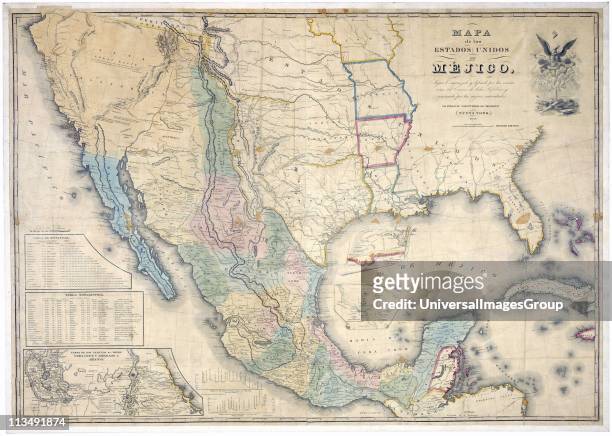 Map of the United States of Mexico, 1847 published by J Disturnall. This was appended to the Treaty of Guadalupe-Hidalgo which ended the Mexican...