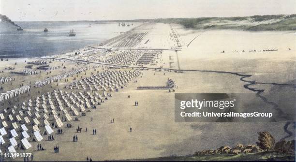 Mexican-American War 1846-1848: US troops under General Zachary Taylor encamped at Corpus Christi on the coast of Southern Texas. The camp was set up...