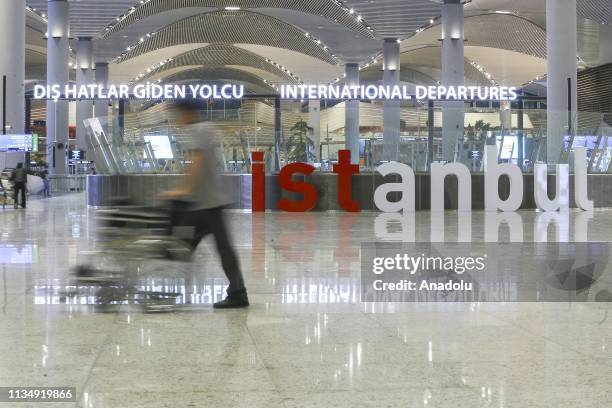 An interior view of Istanbul Airport ahead of moving operation on April 05, 2019 in Istanbul, Turkey. The big switch from Ataturk Airport to the new...