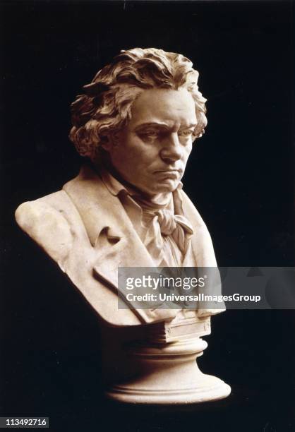 Portrait bust of Ludwig van Beethoven , German composer and pianist. One of the most influential western composers whose music bridged the Classical...
