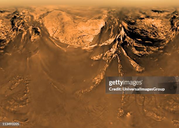 The Huygens probe was delivered to Image of surface of Saturn's moon Titan obtained by the Huyghens probe taken to Titan by the Cassini spacecraft....