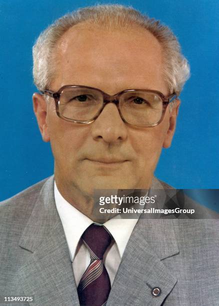 Erich Honecker 1912 - 1994, German Communist politician who led the German Democratic Republic from 1971 until 1989, circa 1975.