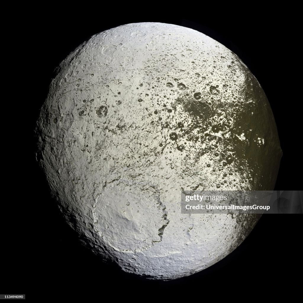 Iapetus, Third-largest moon of Saturn, and eleventh in the solar system: discovered by Giovanni Domenico Cassini in 1671.