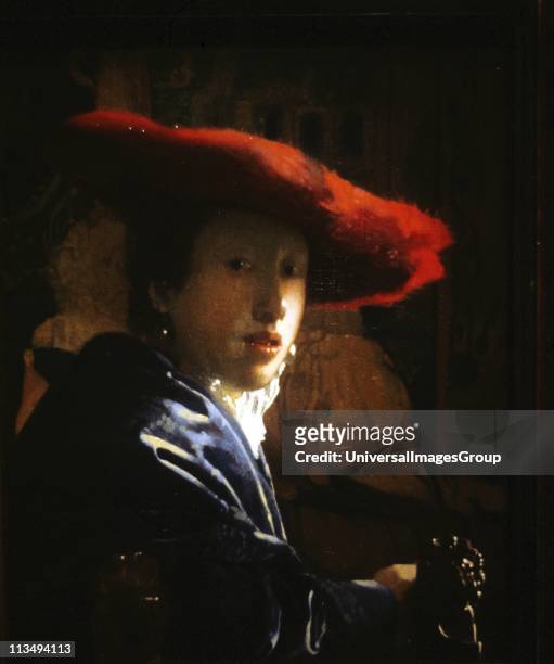 Johannes Vermeer , The Girl With the Red Hat, 1665
