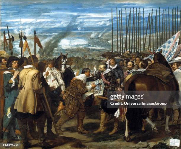 Diego Velazquez The Surrender of Breda 1635. The Dutch fortress city of Breda fell to a Spanish army under Ambrosio Spinola in 1625