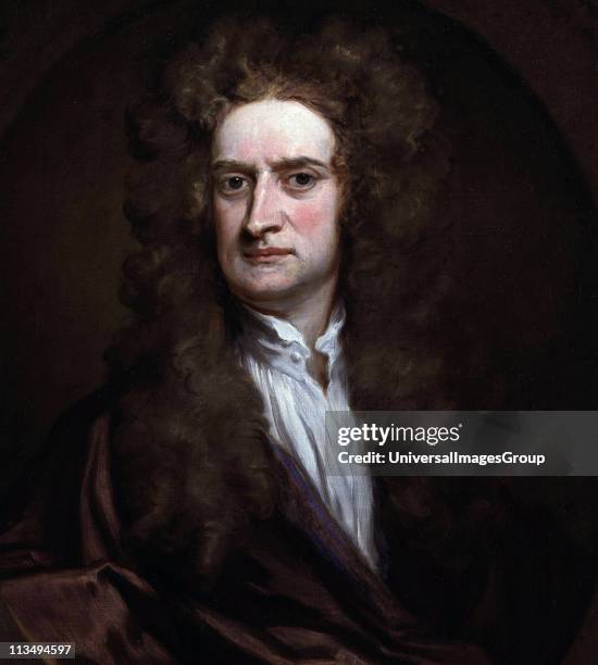 Sir Isaac Newton . Portrait by Sir Godfrey Kneller 1689. Newton was an English physicist, mathematician, astronomer, natural philosopher, alchemist,...