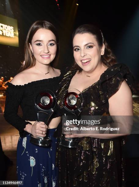 Kaitlyn Dever and Beanie Feldstein, recipients of the Female Stars of Tomorrow award, attends The CinemaCon Big Screen Achievement Awards Brought to...