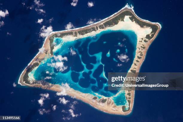 Atafu Atoll, Tokelau, Southern Pacific Ocean At roughly eight kilometres wide, Atafu Atoll is the smallest of three atolls and one island comprising...