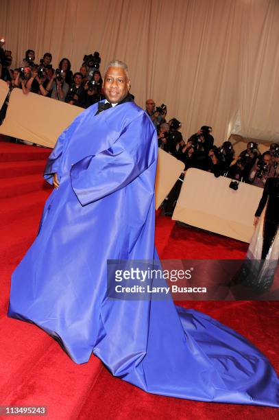 Andre Leon Talley attends the "Alexander McQueen: Savage Beauty" Costume Institute Gala at The Metropolitan Museum of Art on May 2, 2011 in New York...