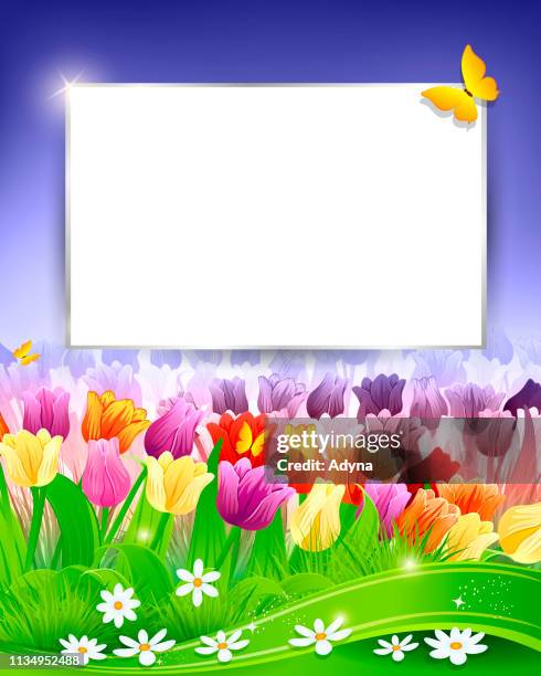 Spring Pattern Frame Spring Frame High-Res Vector Graphic - Getty Images