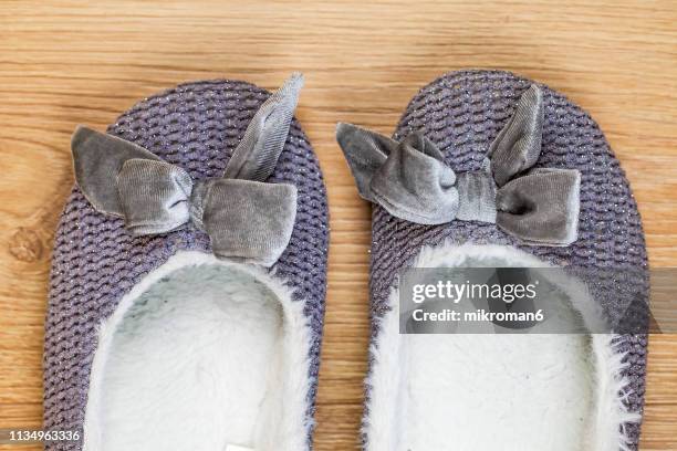 warm woman's slipper - ribbon worm stock pictures, royalty-free photos & images