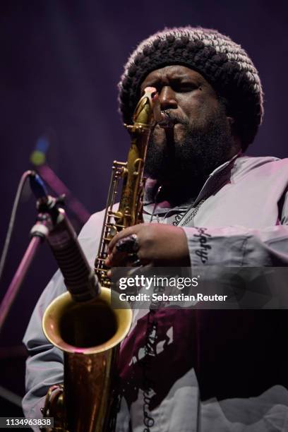 Kamasi Washington performs at Verti Music Hall on March 10, 2019 in Berlin, Germany.