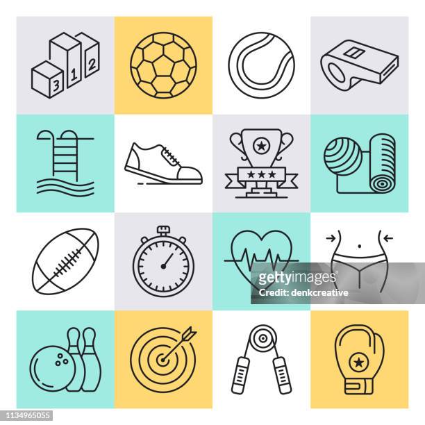 health & fitness tracking outline style vector icon set - pedometer stock illustrations