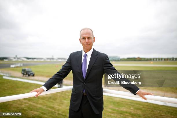 Dennis Muilenburg, chief executive officer of Boeing Co., poses for a photograph following a Bloomberg Television interview on the opening day of the...