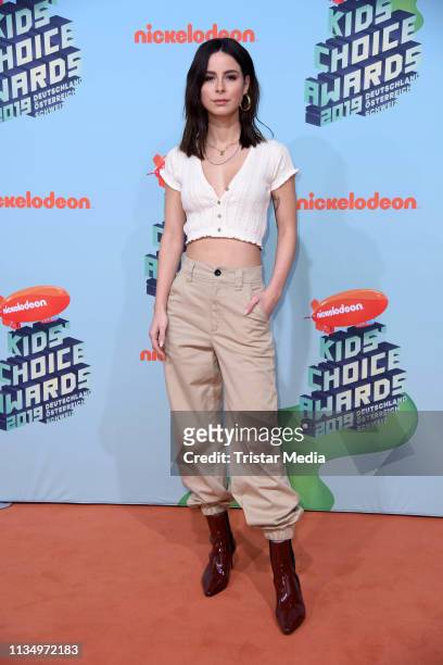 Lena Meyer-Landrut attends the Nickelodeon Kids Choice Awards on April 4, 2019 in Rust, Germany.
