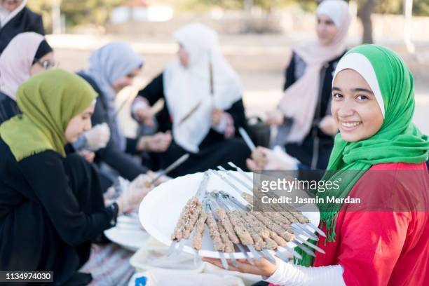Arab Muslim family on picnic