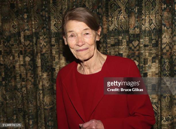 Glenda Jackson poses at the opening night after party for the new production of "King Lear" on Broadway at The Bowery Hotel on April 4, 2019 in New...