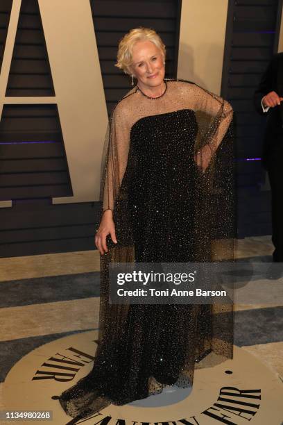 Glenn Close attends the 2019 Vanity Fair Oscar Party hosted by Radhika Jones at Wallis Annenberg Center for the Performing Arts on February 24, 2019...