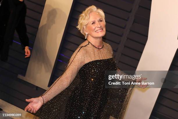 Glenn Close attends the 2019 Vanity Fair Oscar Party hosted by Radhika Jones at Wallis Annenberg Center for the Performing Arts on February 24, 2019...