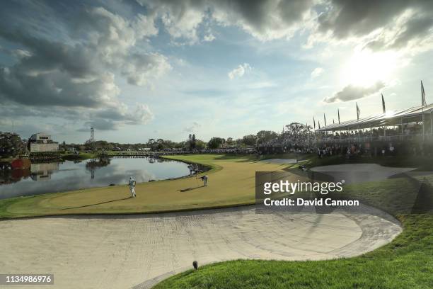 Graduated neutral density filter used on this image; Rory McIlroy of Northern Ireland jjust misses a putt on the par 4, 18th hole during the final...
