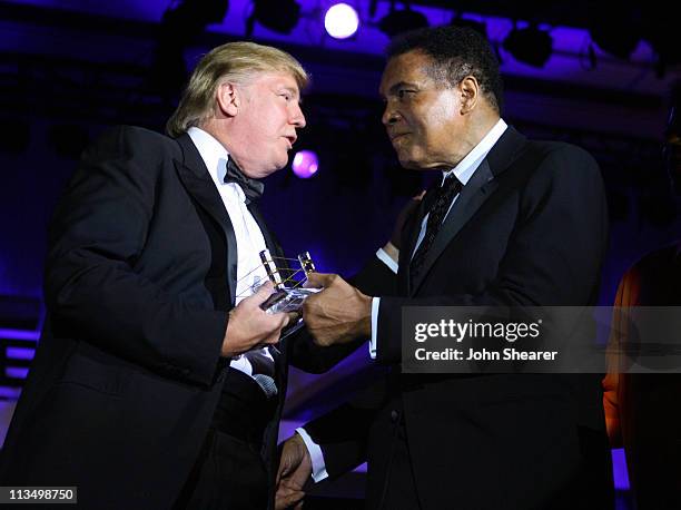 Donald Trump and Muhammad Ali during Muhammad Ali's Celebrity Fight Night XIII - Show at Marriot Desert Ridge Resort & Spa in Phoenix, Arizona,...