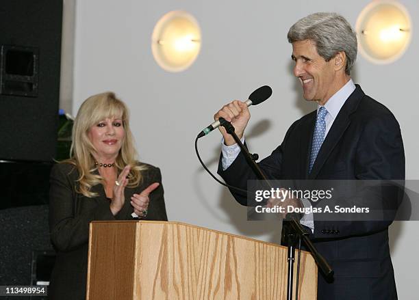 Radha Mitchell and Senator John Kerry during Children Uniting Nations Second Annual National Conference at Woodrow Wilson International Center for...