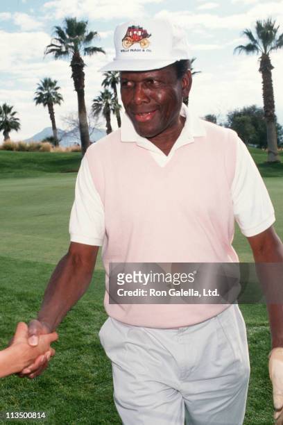 Sidney Poitier during 6th Annual Frank Sinatra Celebrity Golf Tournament at Marriott's Desert Springs Resort in Palm Springs, California, United...