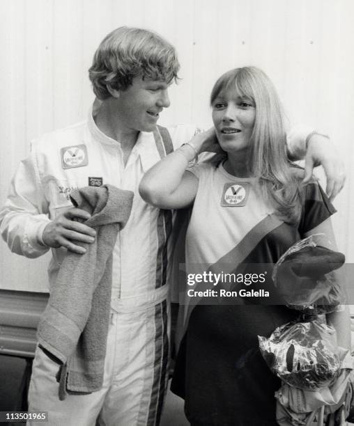 Larry Wilcox and Hannie Strasser during Toyota Pro/Celebrity Auto Race - March 14, 1981 at Long Beach Racetrack in Long Beach, California, United...