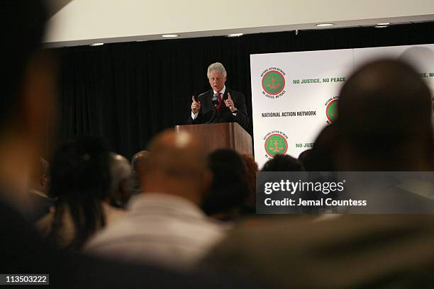 Former President William Jefferson Clinton speaks at the Ninth Annual National Action Network Convention at the New York Sheraton Hotel on April 19,...