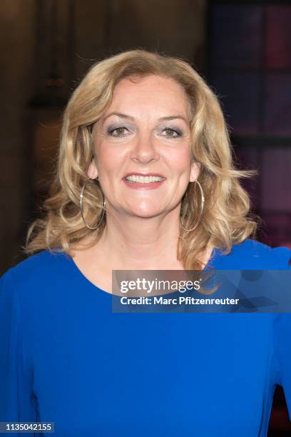 Presenter Bettina Tietjen attends the Koelner Treff TV Show at the WDR Studio on April 5, 2019 in Cologne, Germany.