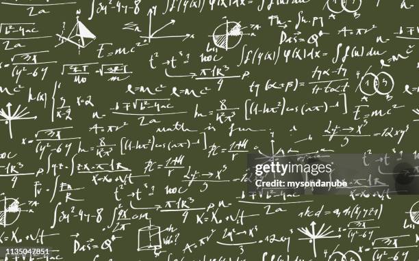 vector seamless mathematic equations wallpaper background. - high school maths stock illustrations