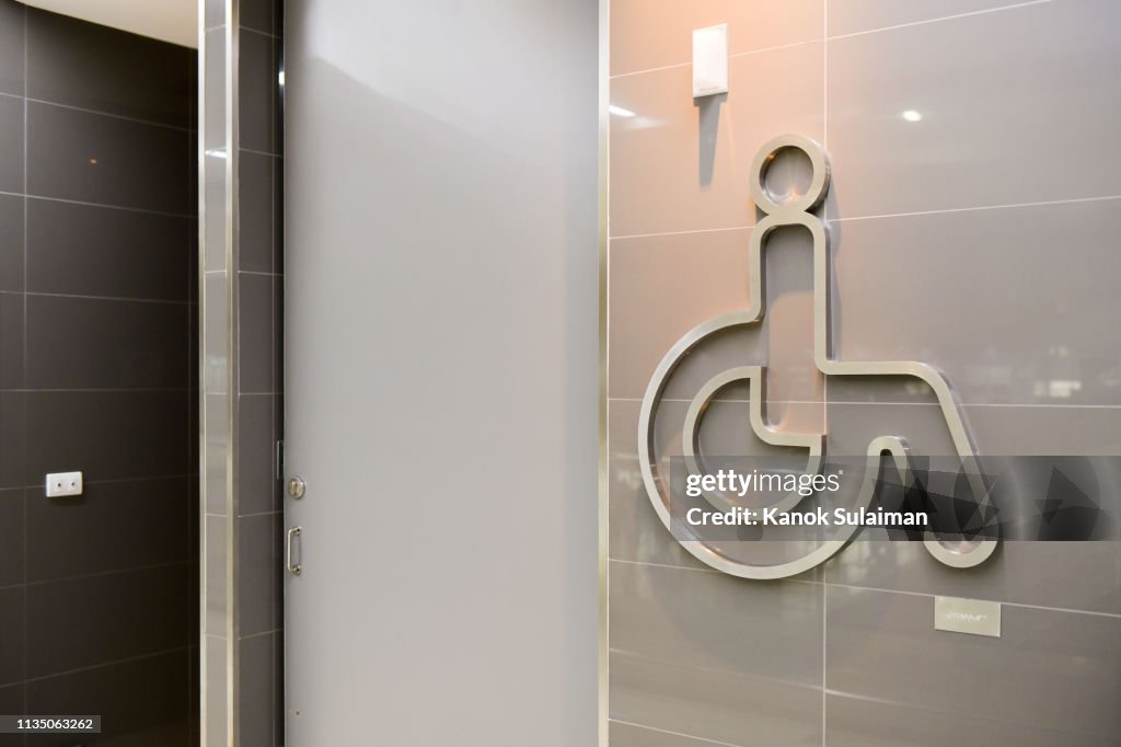 Handicap toilet sign