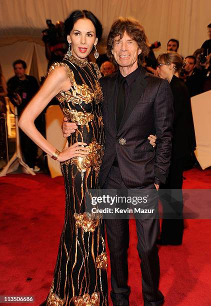 Wren Scott and Mick Jagger attends the "Alexander McQueen: Savage Beauty" Costume Institute Gala at The Metropolitan Museum of Art on May 2, 2011 in...