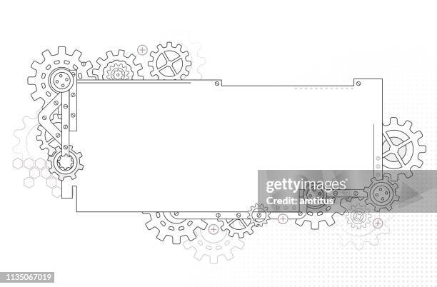 gears banner - nut fastener stock illustrations