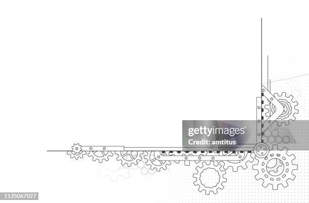 gears border design - engineering-design-process-diagram stock illustrations