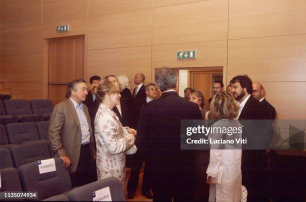 Mayor of Rome Walter Veltroni and American actors Robert De Niro and Meryl Streep at Casa del Jazz, Rome, Italy, 16th May 2005.