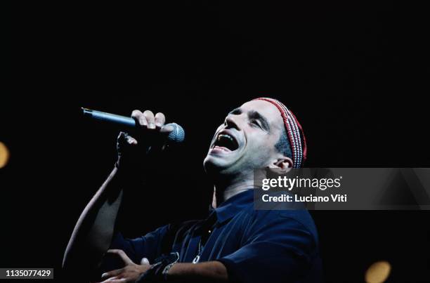 Italian pop singer Eros Ramazzotti performing in Rome, Italy, 1994.