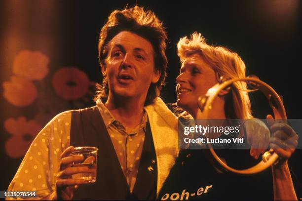 Musician singer-songwriter Paul McCartney and his wife Linda McCartney, London, 1988.