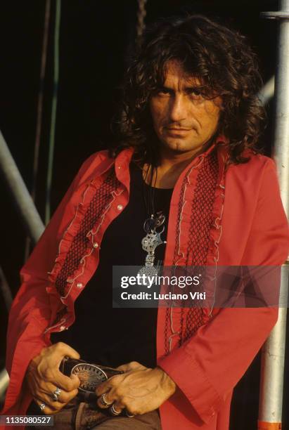 Italian singer-songwriter Luciano Ligabue, Cerveteri, Italy, 1996.
