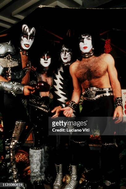 American rock band Kiss , Rome, Italy, 1984.