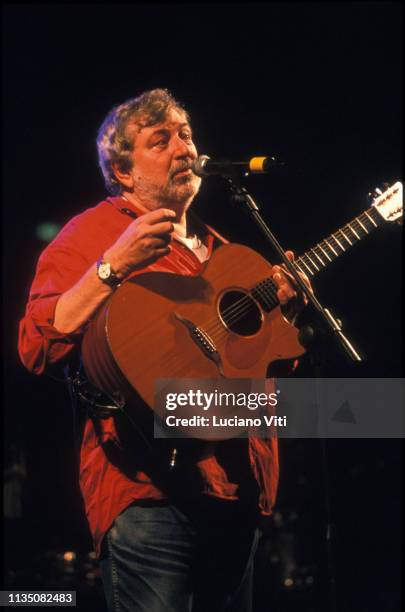 Italian singer-songwriter Francesco Guccini performing, Italy, 2005.
