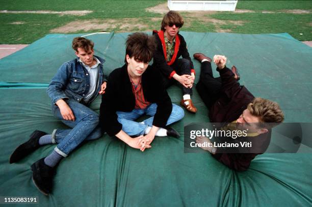 British post-punk group Echo & the Bunnymen , Italy, circa 1985.