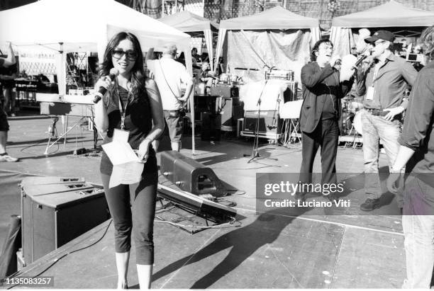 Actress Sabrina Ferilli during rehearsals for a benefit concert for earthquake victims in Abruzzo , Olympic Stadium in Rome, June 20, 2009.